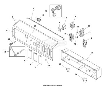 Control Panel (80026949) Diagram and Parts List for 030625A-00  Briggs and Stratton Generator